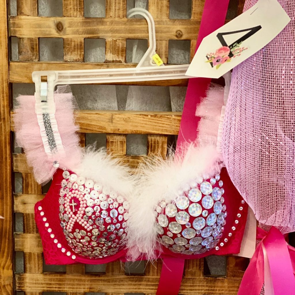 Brinkley's Boutique using bedazzled bras to support breast cancer patients