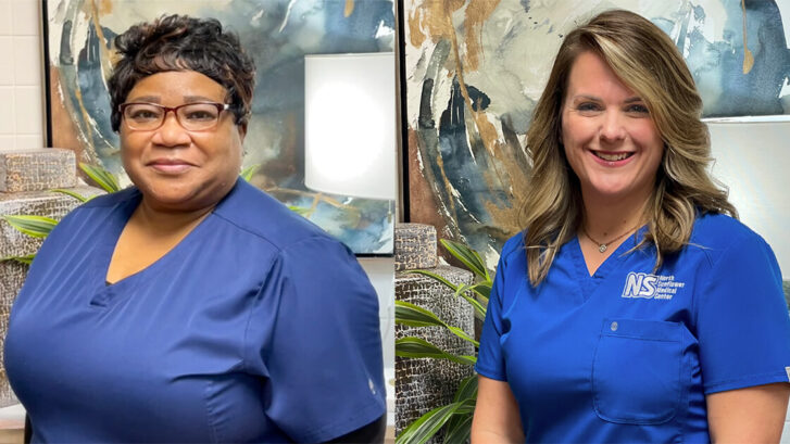 Ora Nellum & Lindsey Flowers, North Sunflower Medical Center Employees of the Year for 2022